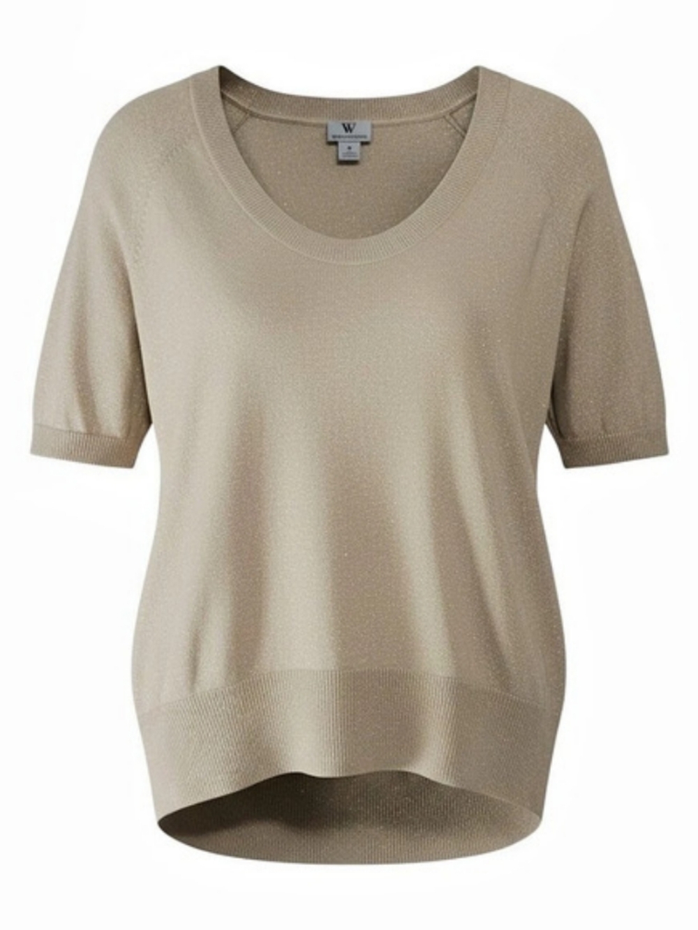 Worthington Metallic Knit Scoop Neck Top Size Medium